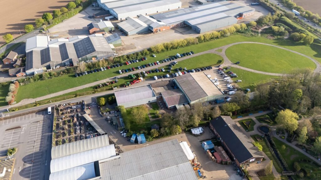 Aerial view of the Springfields Conference & Events Centre site in Spalding, Lincolnshire